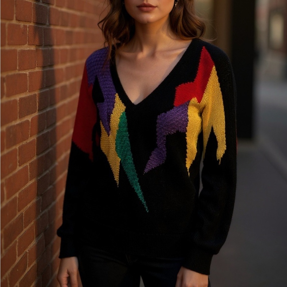 Alexandria Petites Sweater Women's  Vintage‎ 1990s Angora New Wave